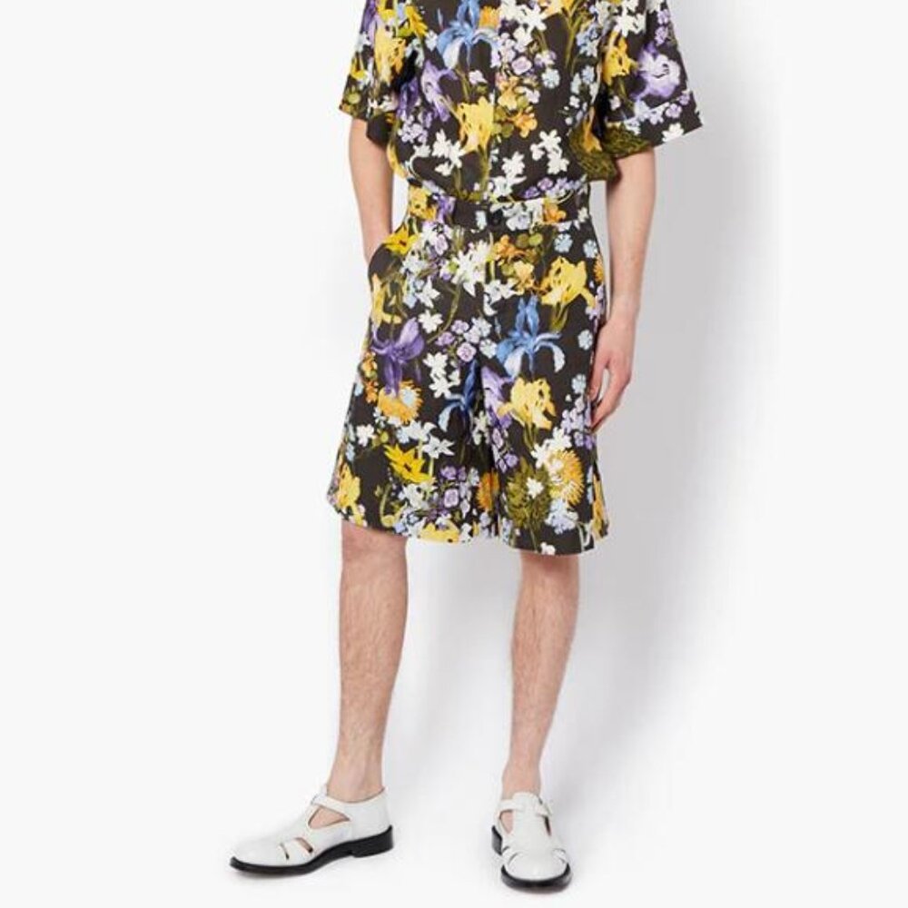 BNWT SS23 ERDEM MILES CEDRIC GARDEN FLORAL LINEN SHORTS 48 & 52